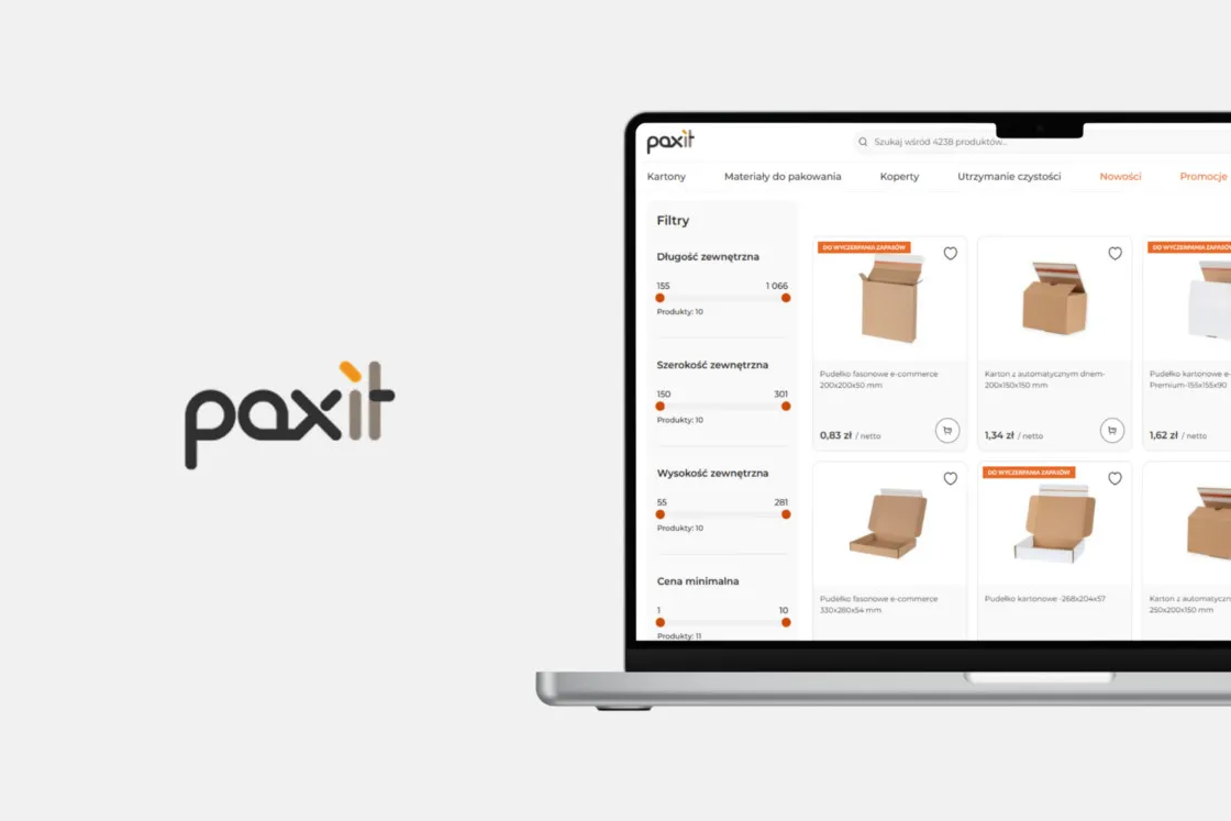 Sklep Paxit na Magento 2 z listingiem produktów