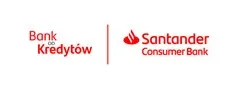 Hasło „Bank od Kredytów” obok znaku Santander Consumer Bank.