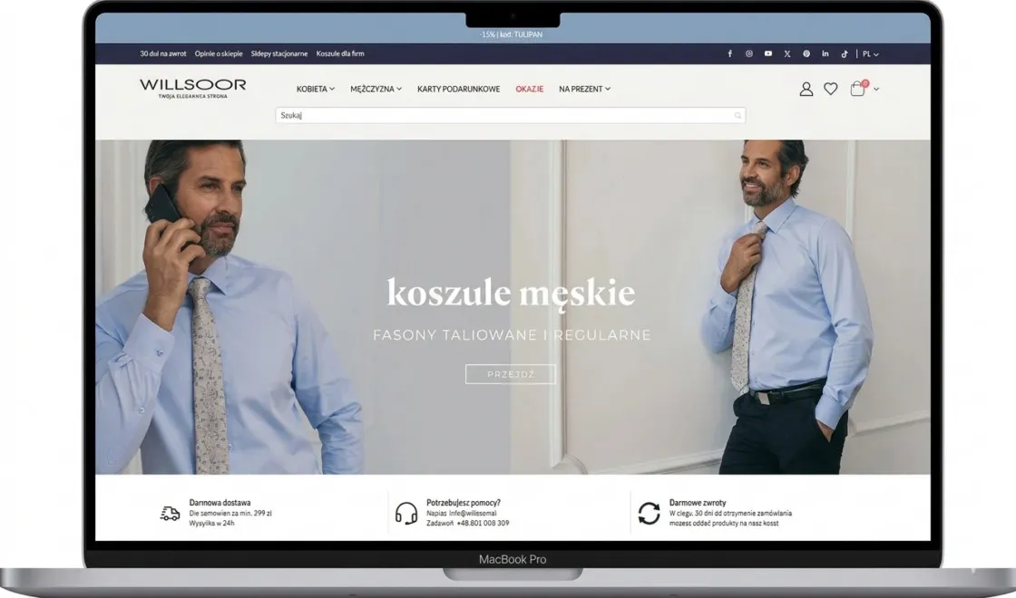 Sklep Willsoor z odzieżą męską i damską na Magento 2